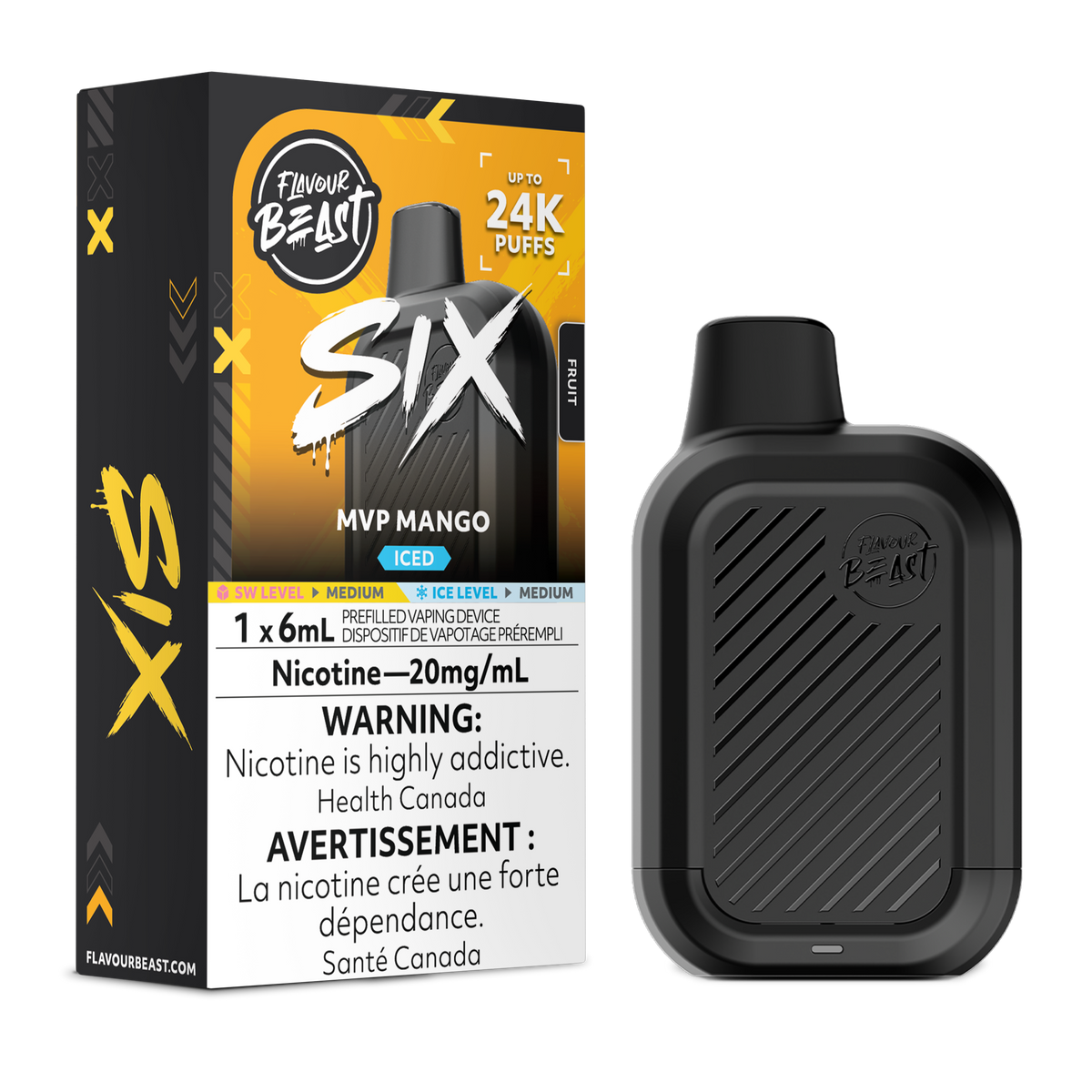 FLAVOUR BEAST SIX - 24K - DISPOSABLE - MVP MANGO