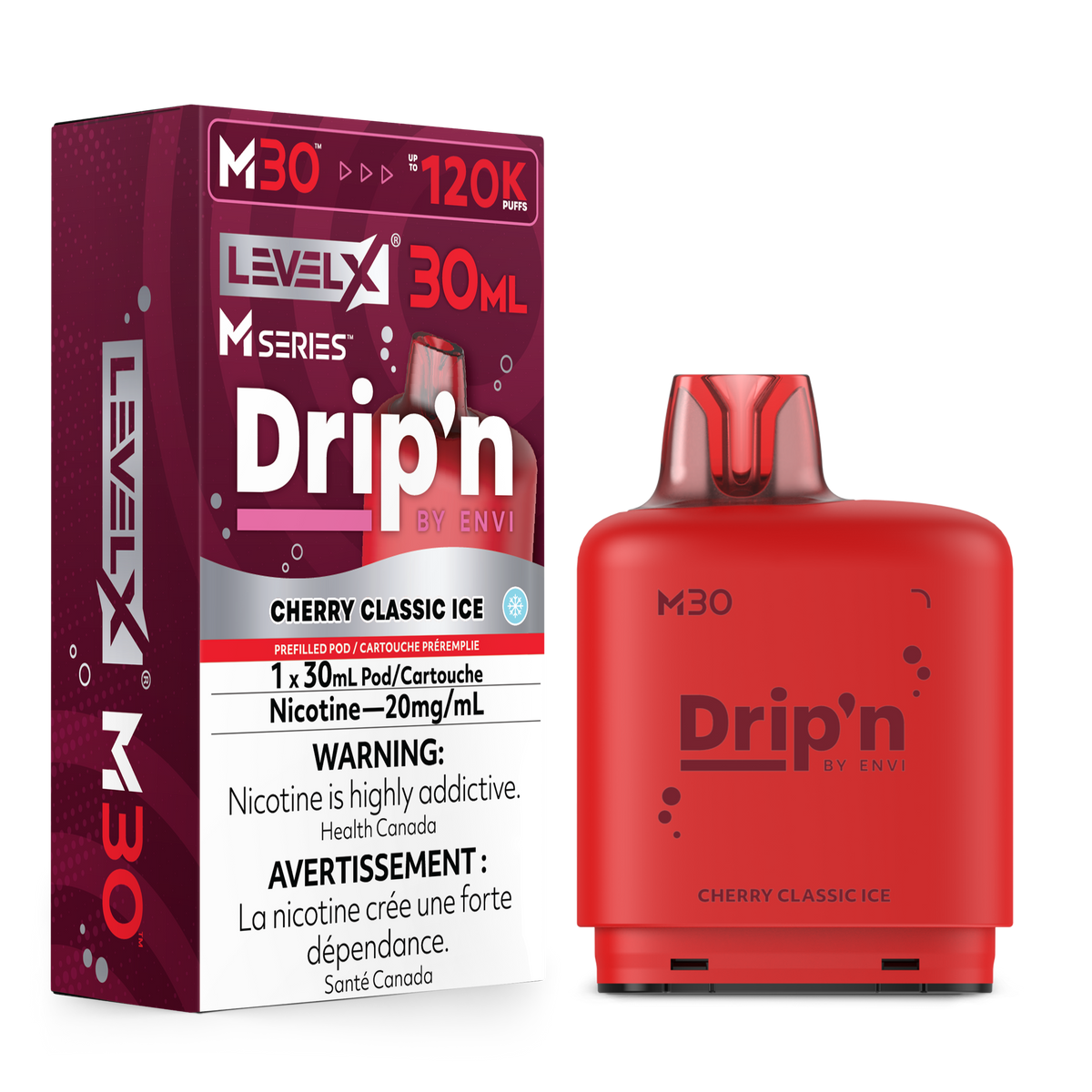 LEVEL X - M SERIES - FLAVOUR BEAST - 30 ML - POD - DRIPN CHERRY CLASSIC ICE