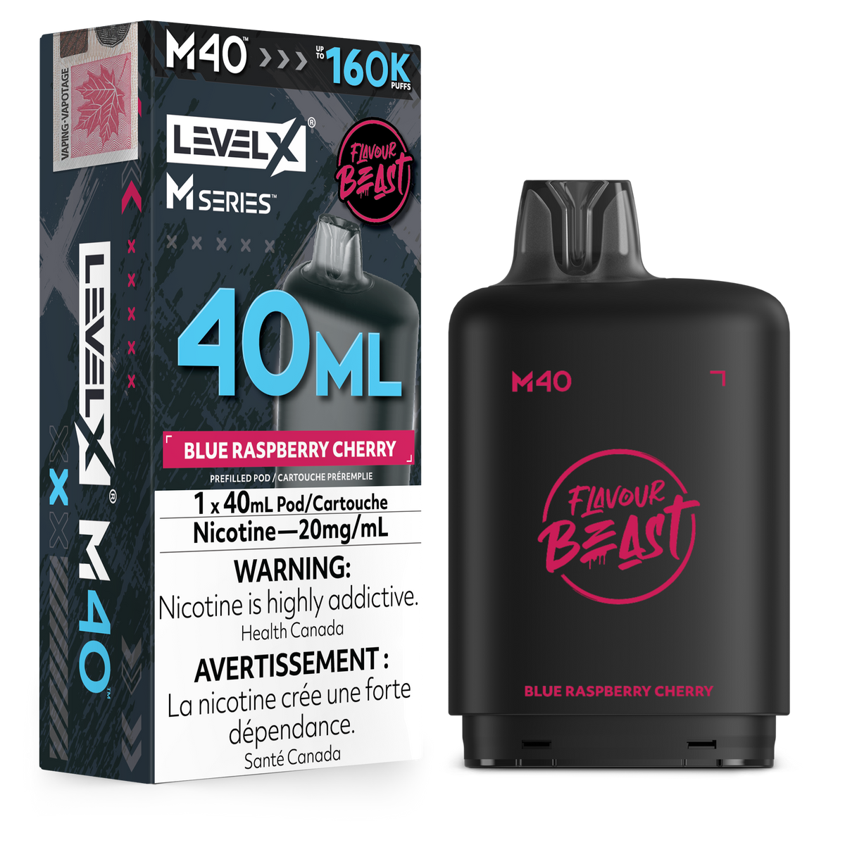 LEVEL X M SERIES - POD - 40ML - 160K - BLUE RASPBERRY CHERRY
