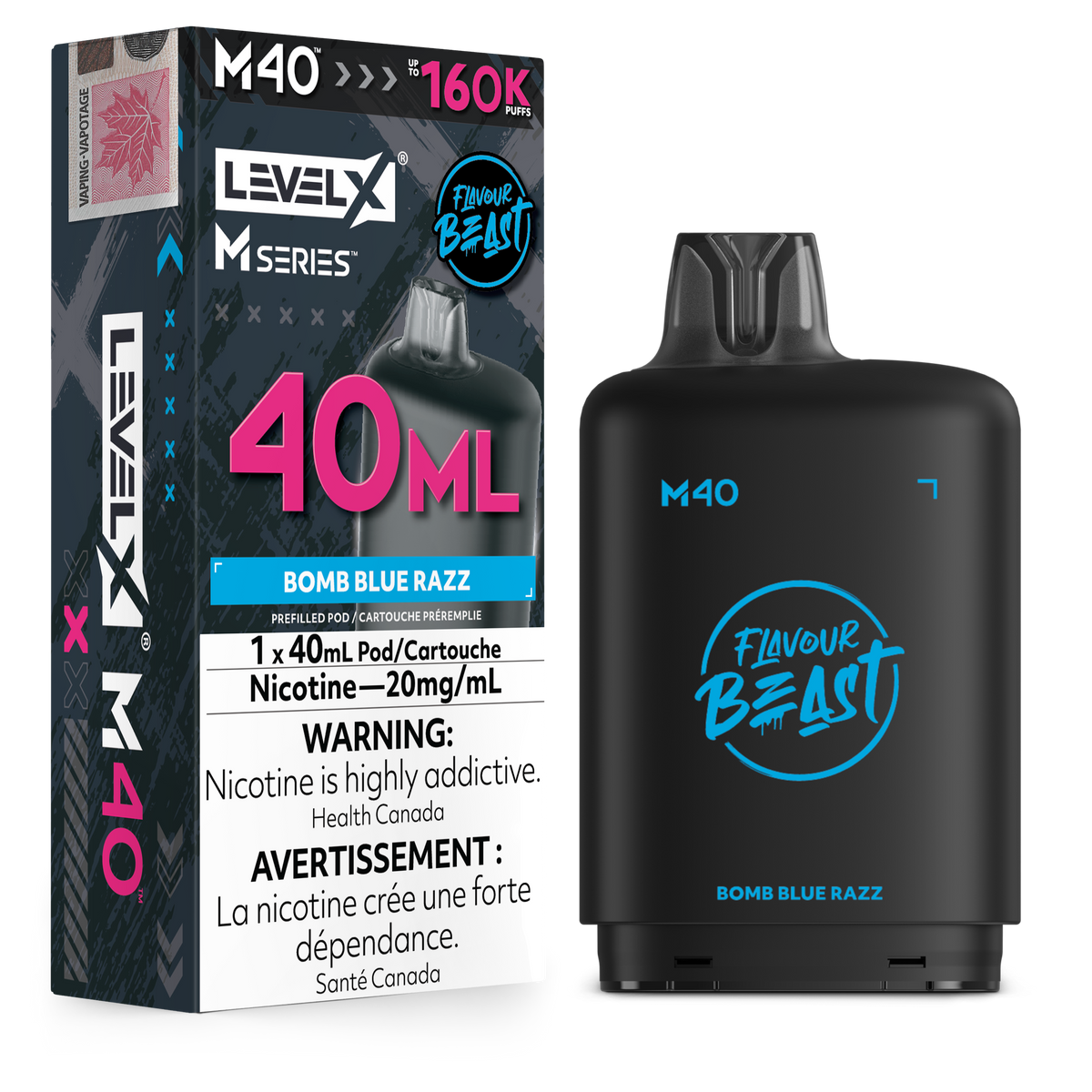 LEVEL X M SERIES - POD - 40ML - 160K - BOMB BLUE RAZZ