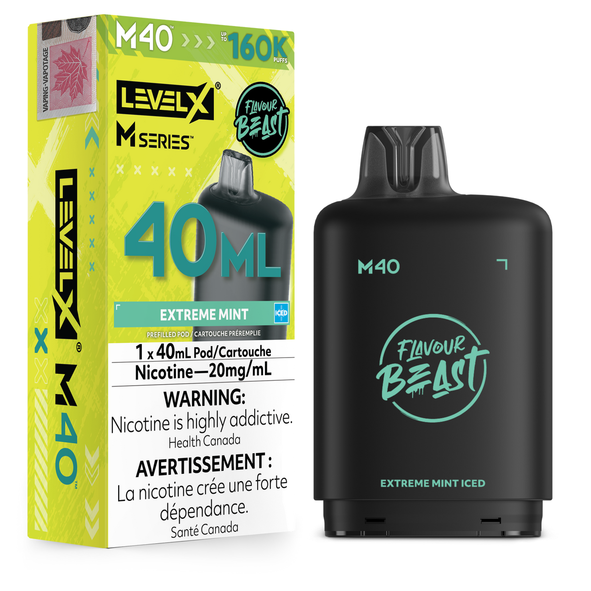 LEVEL X M SERIES - POD - 40ML - 160K - EXTREME MINT