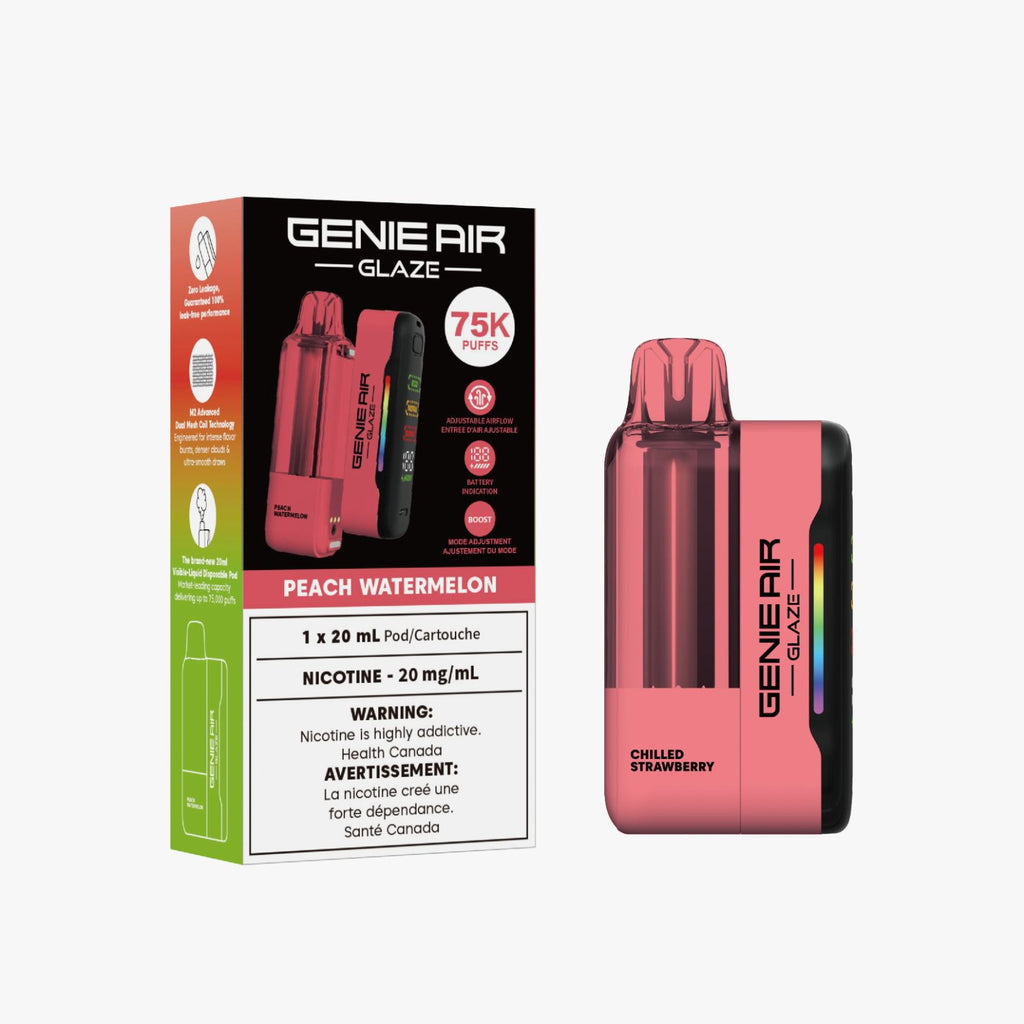 GENIE AIR GLAZE - STARTER KIT - 75K - 20MG - PEACH WATERMELON