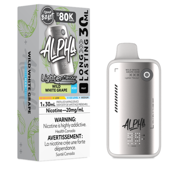 FLAVOUR BEAST ALPHA - 80K - DISPOSABLE - LIGHTER WILD WHITE GRAPE