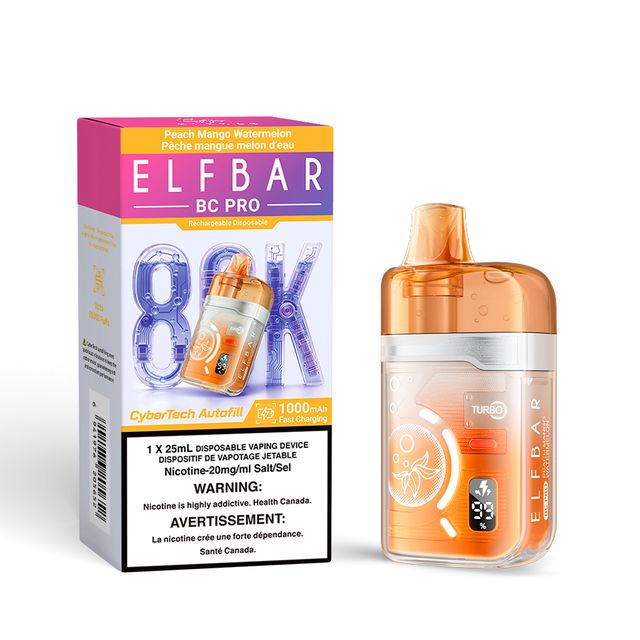 ELF BAR BC PRO DISPOSABLE - 80K - PEACH MANGO WATERMELON