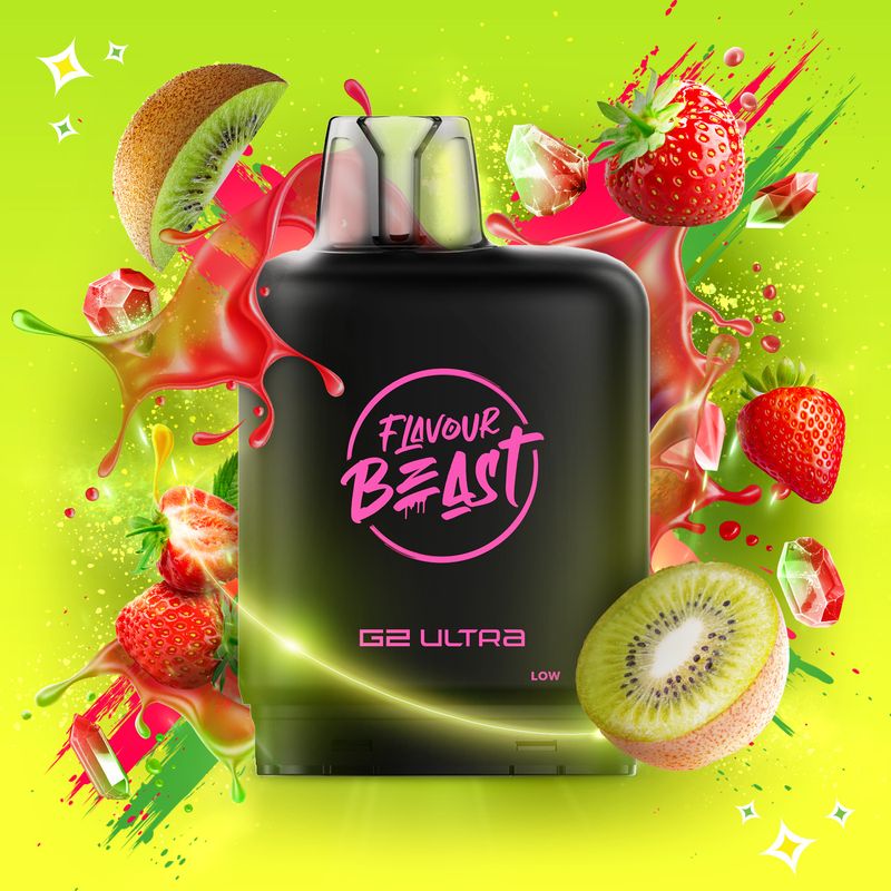 LEVEL X - FLAVOUR BEAST GUSHIN G2 ULTRA POD - SOUR GUSHIN S. STRAWBERRY KIWI