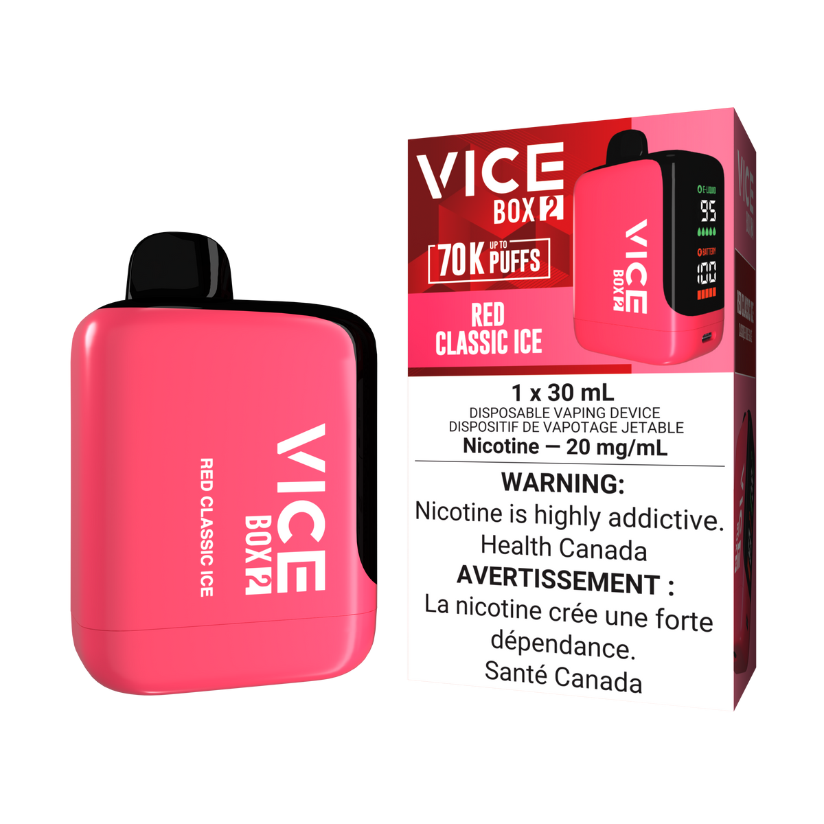 VICE BOX 2 - DISPOSABLE - 70K - RED CLASSIC ICE