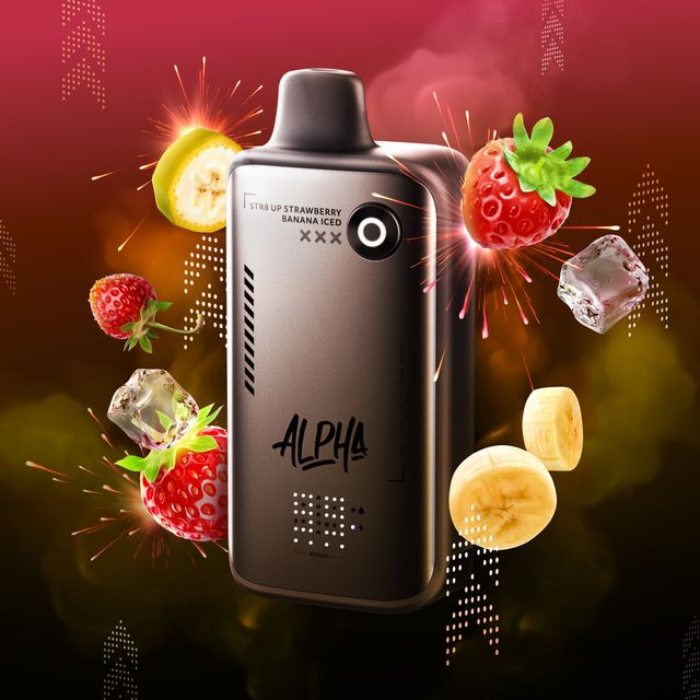FLAVOUR BEAST ALPHA - 80K - DISPOSABLE - STR8 UP STRAWBERRY BANANA ICED