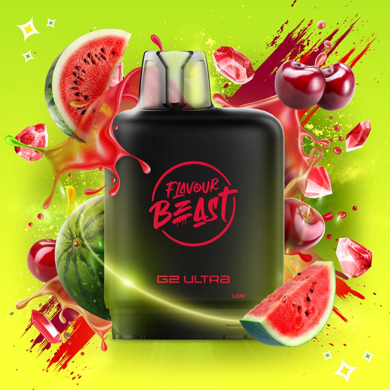 LEVEL X - FLAVOUR BEAST GUSHIN G2 ULTRA POD - SOUR GUSHIN S. CHERRY WATERMELON