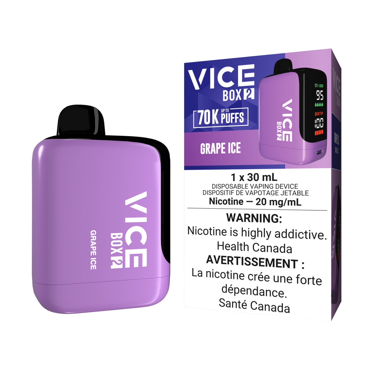 VICE BOX 2 - DISPOSABLE - 70K - GRAPE ICE