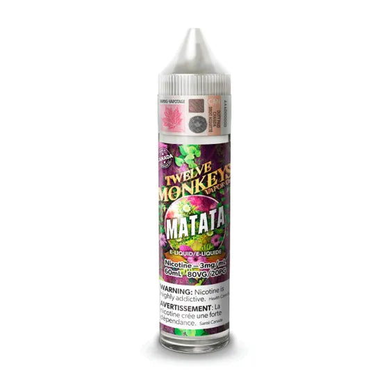 TWELVE MONKEYS |3mg Freebase Nic |60mL E Liquid [ONTARIO]