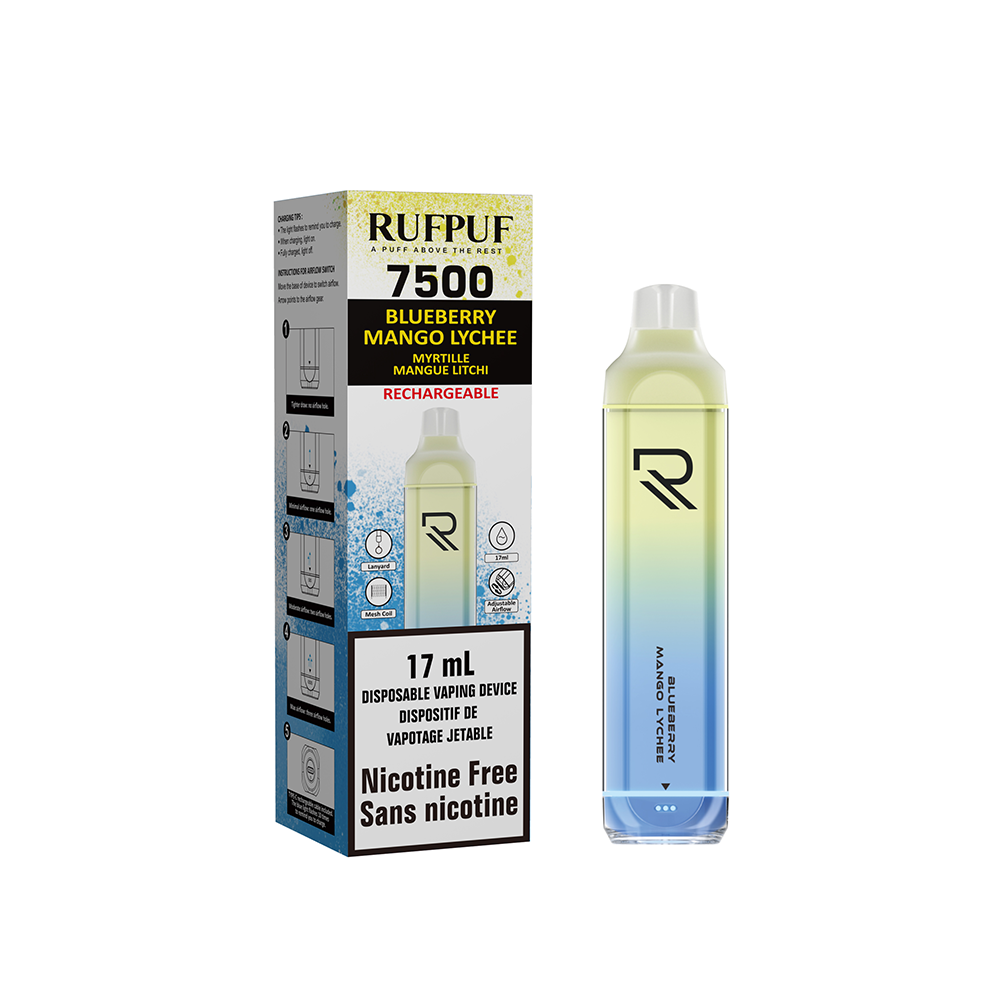RUFPUF 7500 Puff Disposable, Nicotine Free [ONTARIO]