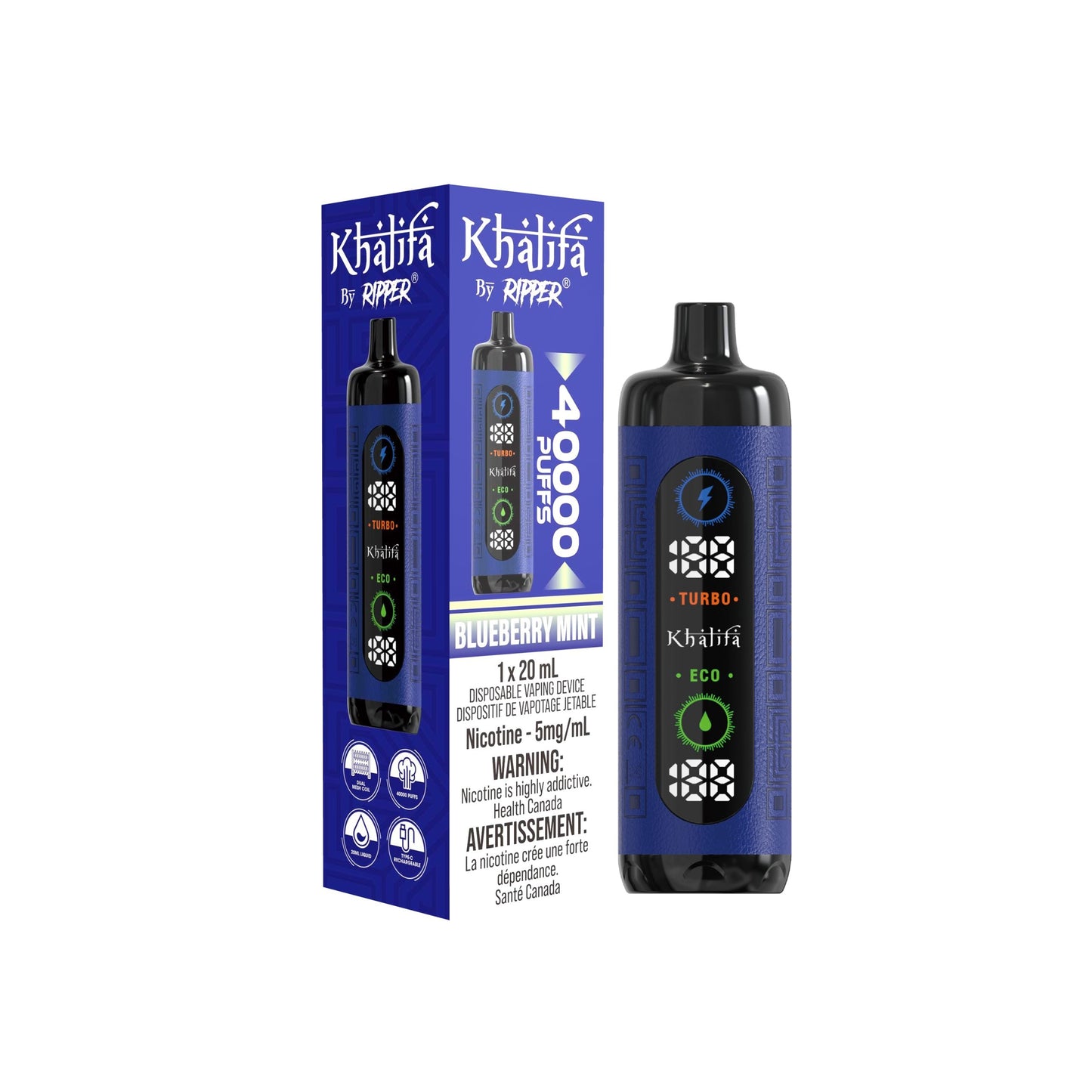 KHALIFA BAR by RIPPER 40K PUFFS 5mg/mL Freebase Nicotine [ONTARIO]