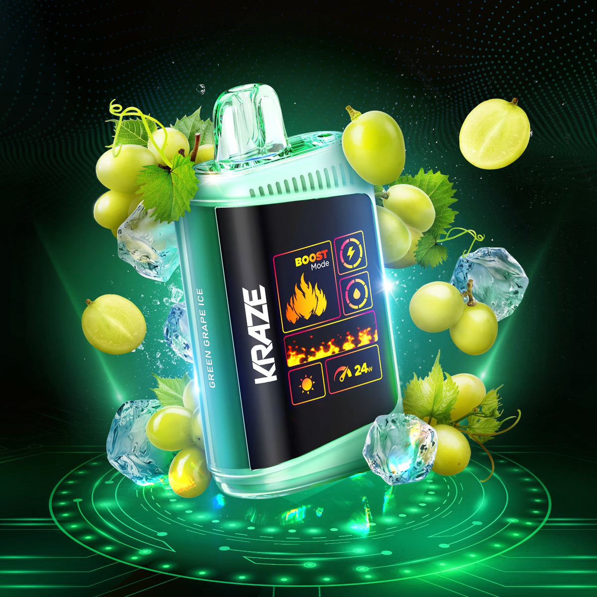 KRAZE - DISPOSABLE - HD MEGA - GREEN GRAPE ICE