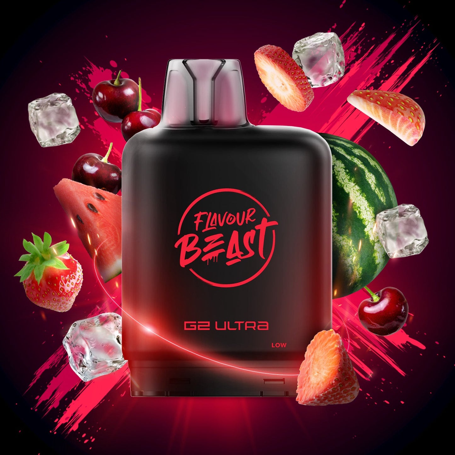 LEVEL X - FLAVOUR BEAST G2 ULTRA POD - STRAWBERRY CHERRY WATERMELON ICED