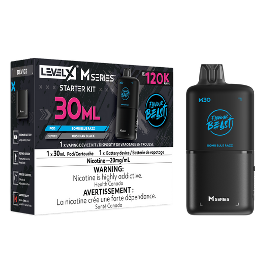 LEVEL X M SERIES - STARTER KIT - 30ML - BOMB BLUE RAZZ