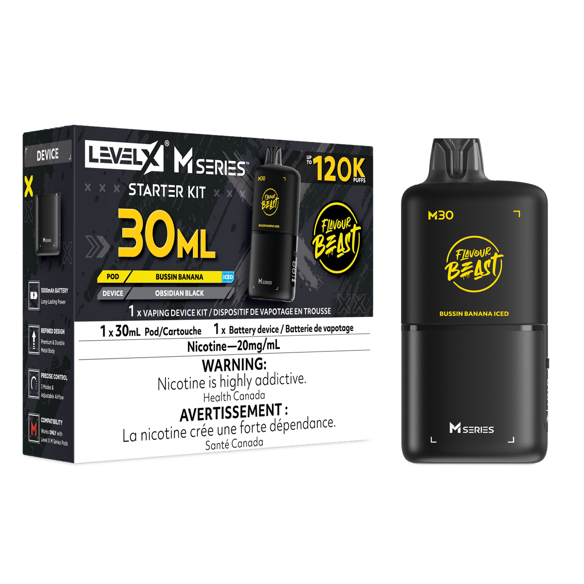 LEVEL X M SERIES - STARTER KIT - 30ML - BUSSIN BANANA