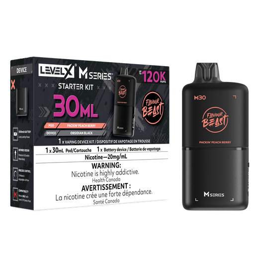 LEVEL X M SERIES - STARTER KIT - 30ML - PACKIN PEACH BERRY