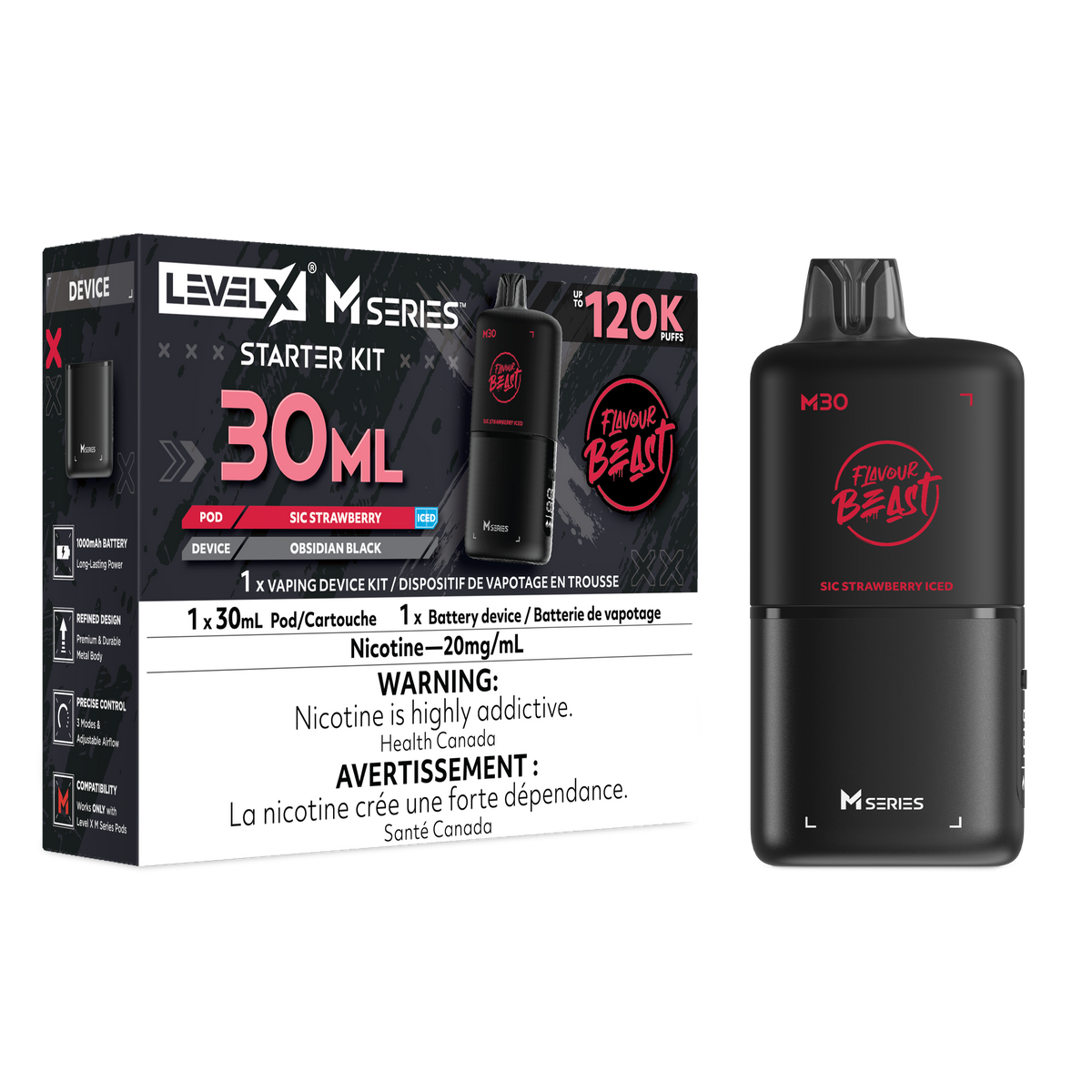 LEVEL X M SERIES - STARTER KIT - 30ML - SIC STRAWBERRY