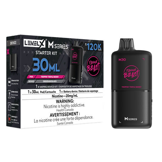 LEVEL X M SERIES - STARTER KIT - 30ML - TRIPPIN TRIPLE BERRY