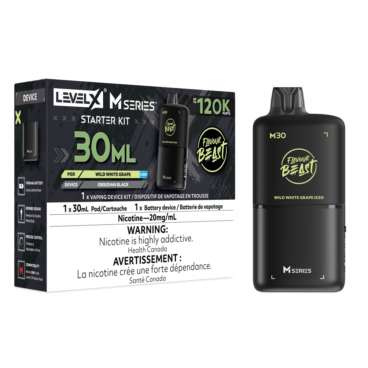 LEVEL X M SERIES - STARTER KIT - 30ML - WILD WHITE GRAPE