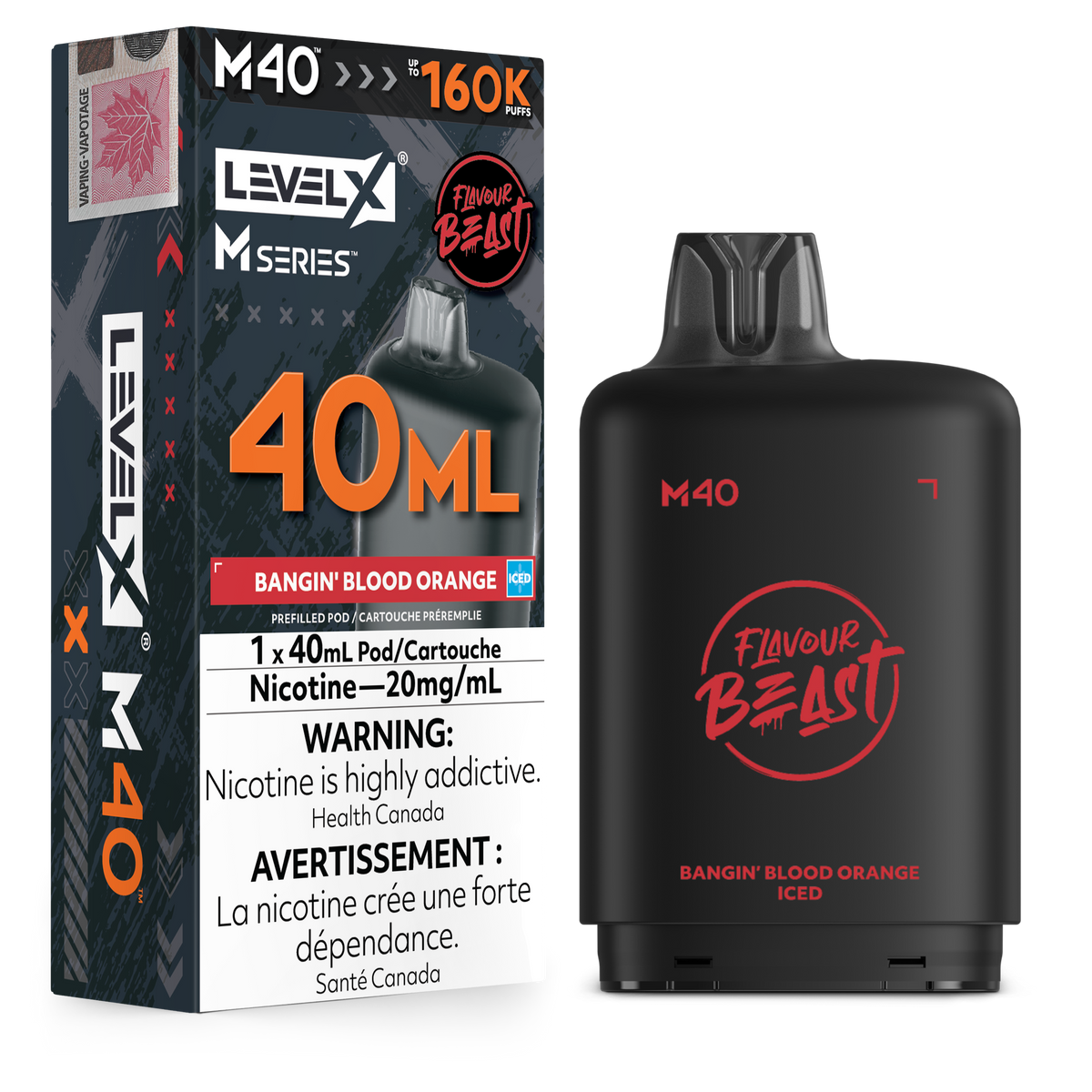 LEVEL X M SERIES - POD - 40ML - 160K - BANGING BLOOD ORANGE