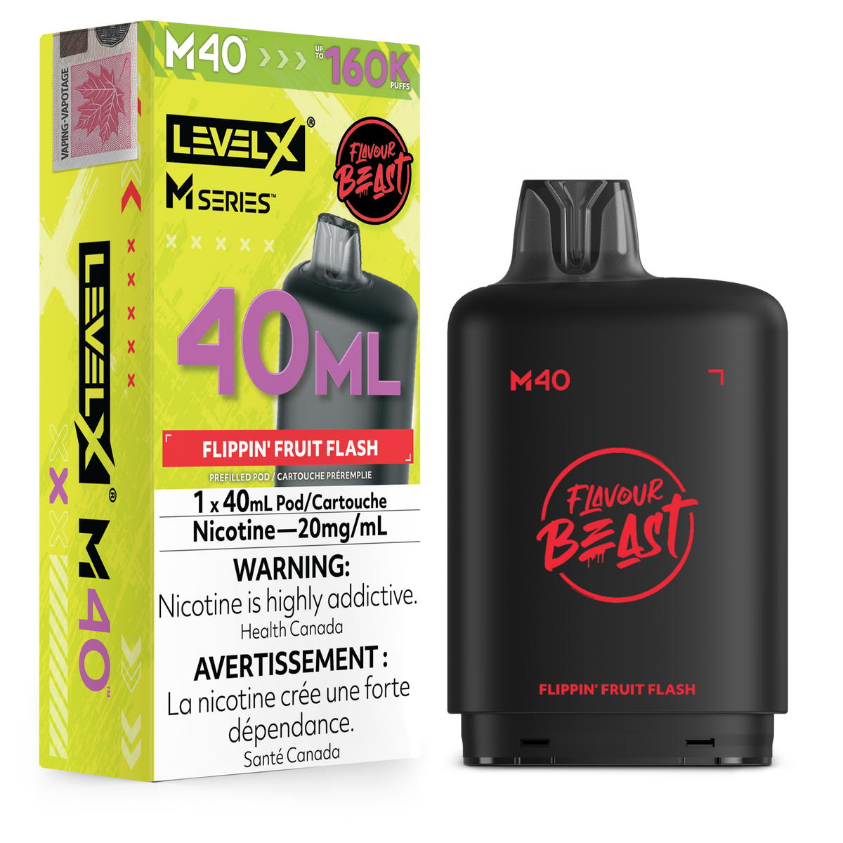 LEVEL X M SERIES - POD - 40ML - 160K - FLIPPIN FRUIT FLASH