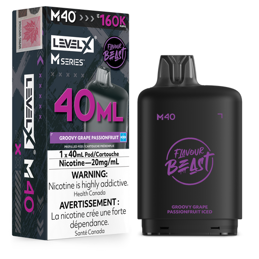 LEVEL X M SERIES - POD - 40ML - 160K - GROOVY GRAPE PASSIONFRUIT