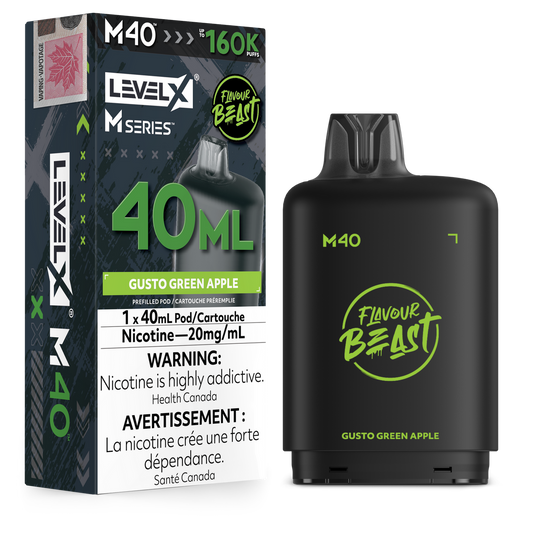 LEVEL X M SERIES - POD - 40ML - 160K - GUSTO GREEN APPLE