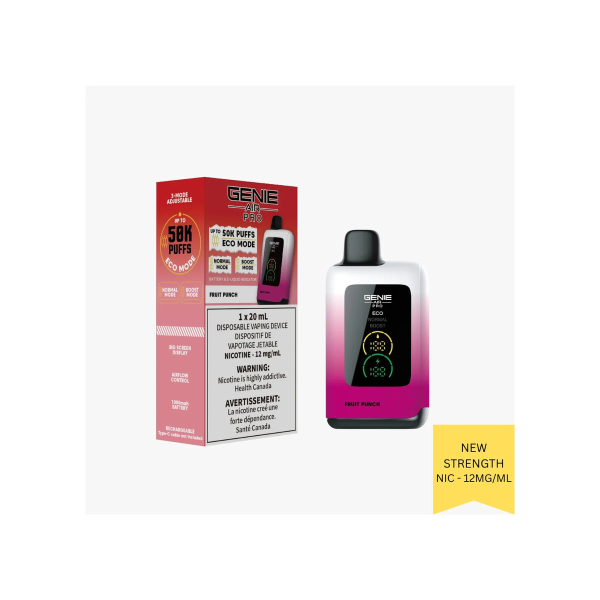 GENIE - DISPOSABLE- 0MG - NICOTINE FREE - AIR PRO 50K