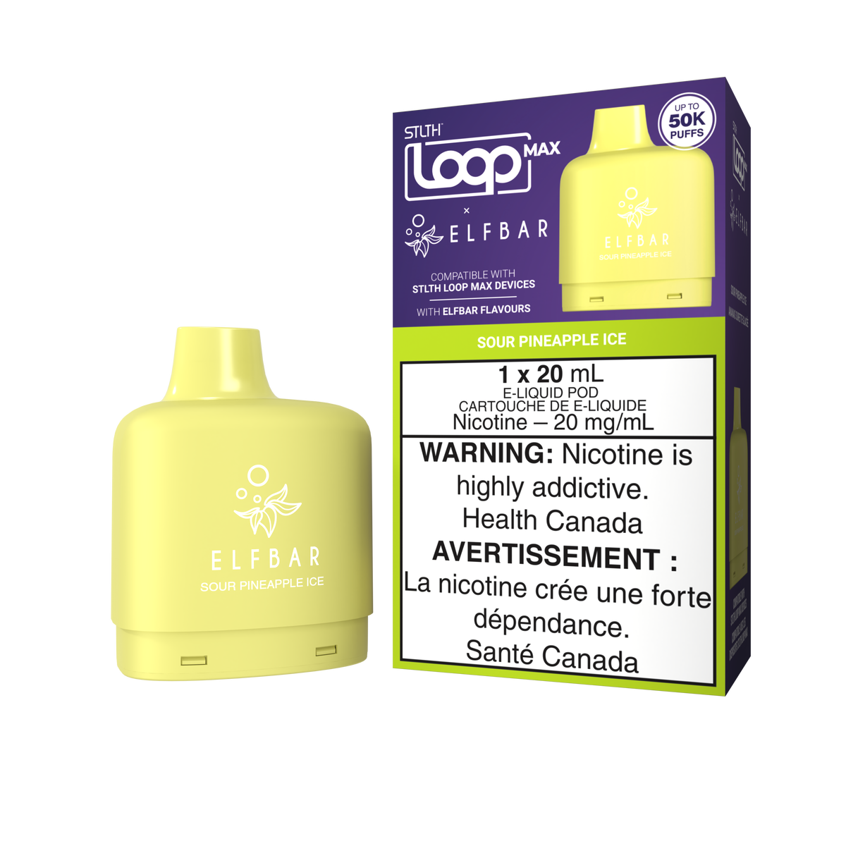 STLTH - LOOP MAX X ELFBAR - 50K - POD - SOUR PINEAPPLE ICE
