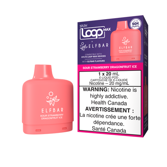 STLTH - LOOP MAX X ELFBAR - 50K - POD - SOUR STRAWBERRY DRAGONFRUIT ICE