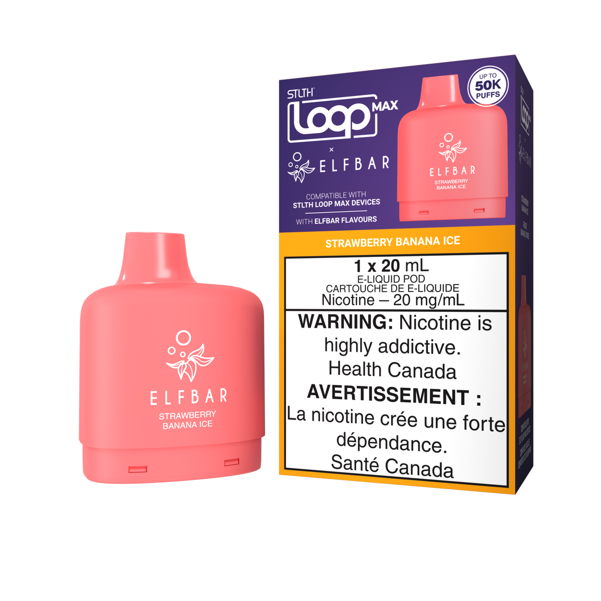 STLTH - LOOP MAX X ELFBAR - 50K - POD - STRAWBERRY BANANA ICE