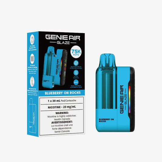 GENIE AIR GLAZE - STARTER KIT - 75K - 20MG - BLUEBERRY ON ROCKS