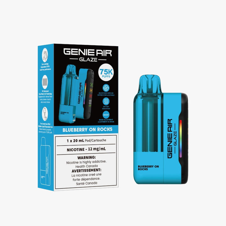 GENIE AIR GLAZE - STARTER KIT - 75K - 12MG - BLUEBERRY ON ROCKS