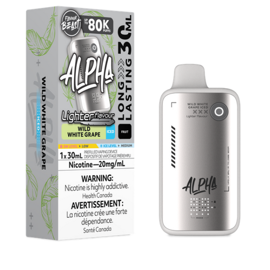 FLAVOUR BEAST ALPHA - 80K - DISPOSABLE - LIGHTER WILD WHITE GRAPE