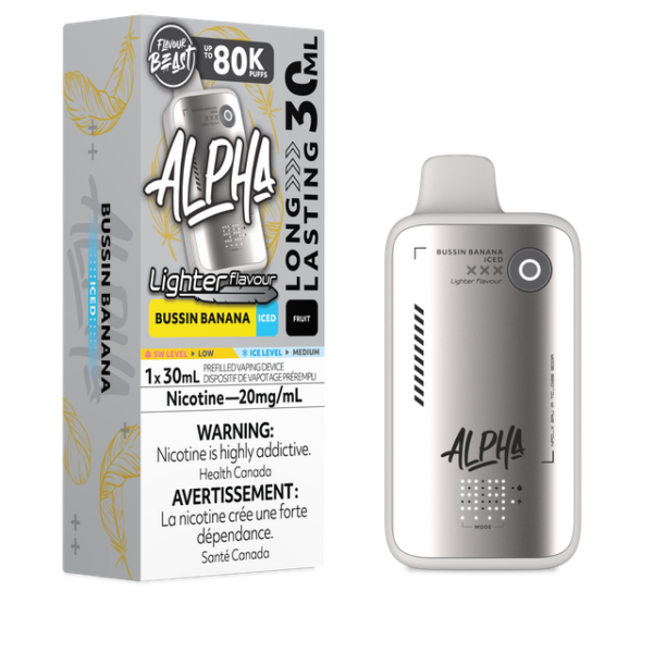 FLAVOUR BEAST ALPHA - 80K - DISPOSABLE - LIGHTER BUSSIN BANANA