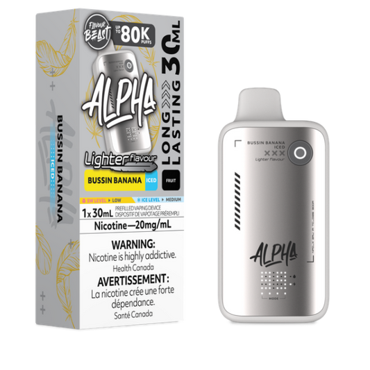 FLAVOUR BEAST ALPHA - 80K - DISPOSABLE - LIGHTER BUSSIN BANANA