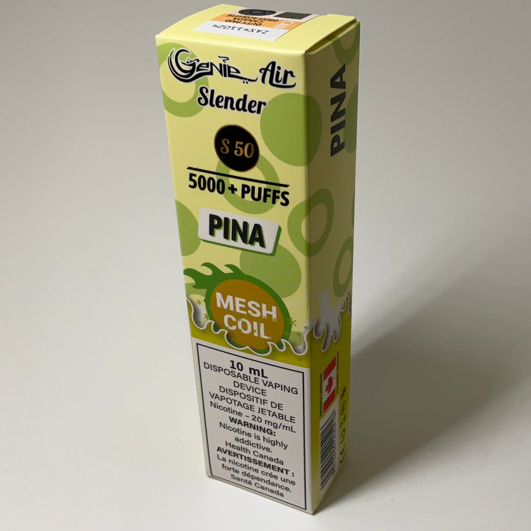 GENIE AIR SLENDER 5000 PUFFS MESH COIL 20 mg Nicotine [ONTARIO]