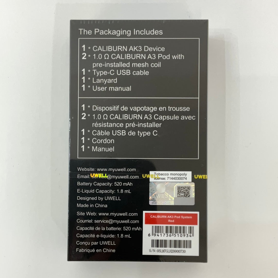 Caliburn AK3 KOKO Vaping Device Kit