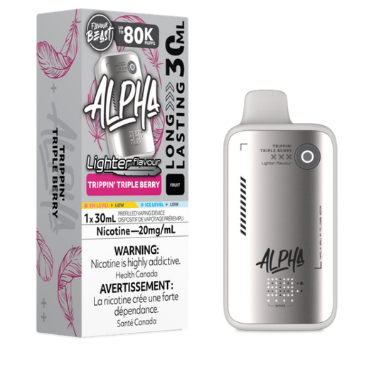 FLAVOUR BEAST ALPHA - 80K - DISPOSABLE - LIGHTER TRIPPIN TRIPLE BERRY