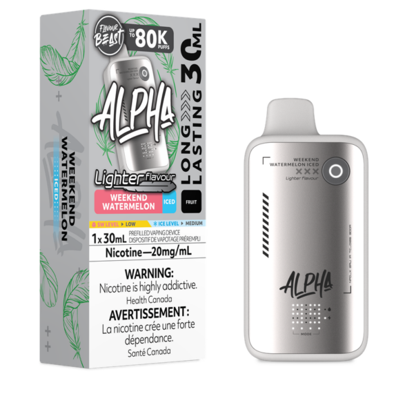 FLAVOUR BEAST ALPHA - 80K - DISPOSABLE - LIGHTER WEEKEND WATERMELON