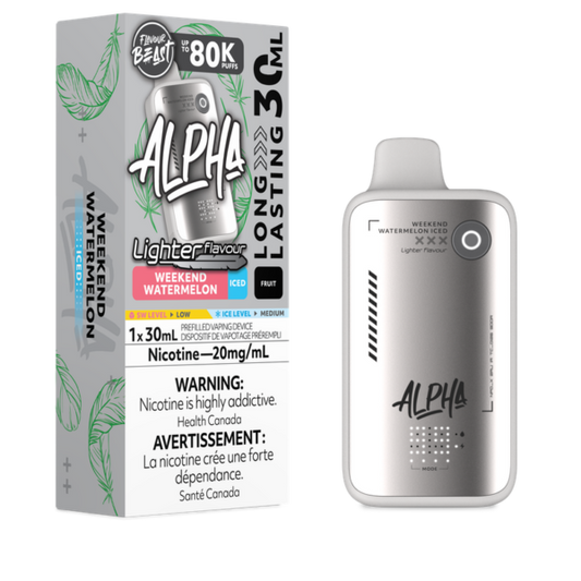 FLAVOUR BEAST ALPHA - 80K - DISPOSABLE - LIGHTER WEEKEND WATERMELON
