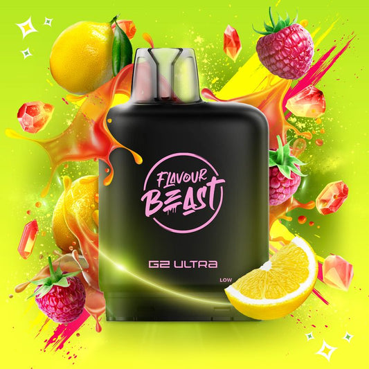 LEVEL X - FLAVOUR BEAST GUSHIN G2 ULTRA POD - SOUR GUSHIN S. RASPBERRY LEMON