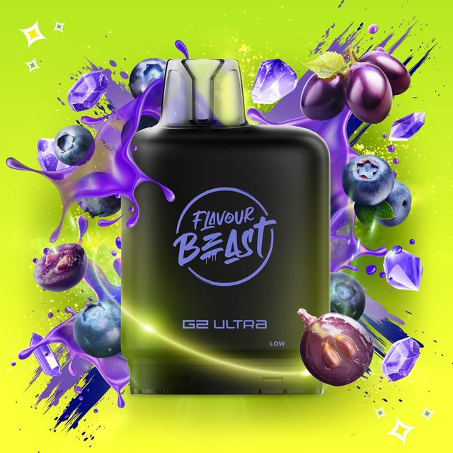 LEVEL X - FLAVOUR BEAST GUSHIN G2 ULTRA POD - SOUR GUSHIN S. BLUEBERRY GRAPE