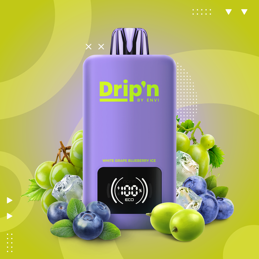 DRIP'N BY ENVI - 70K - DISPOSABLE - WHITE GRAPE BLUEBERRY ICE
