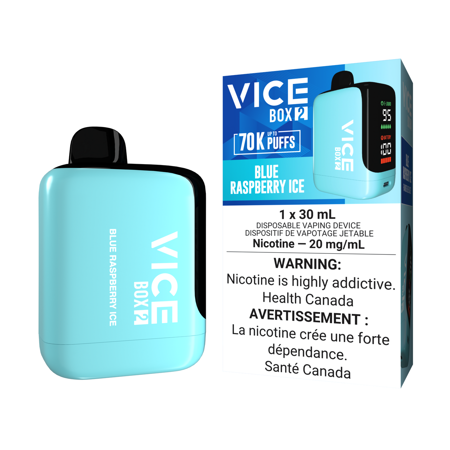 VICE BOX 2 - DISPOSABLE - 70K - BLUE RASPBERRY ICE