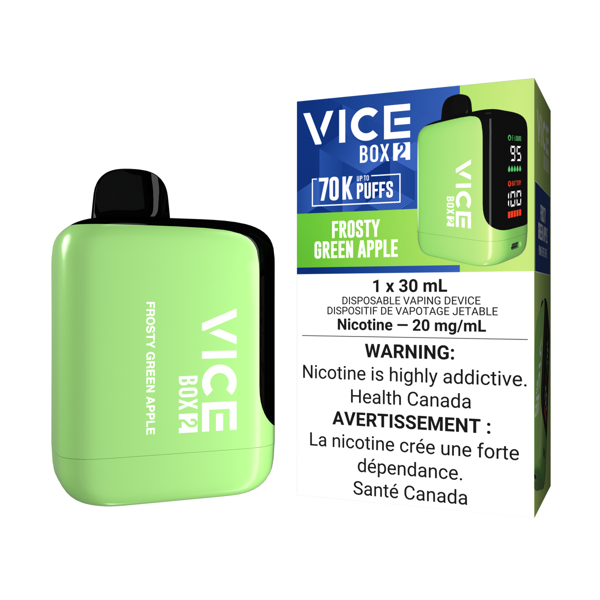 VICE BOX 2 - DISPOSABLE - 70K - FROSTY GREEN APPLE