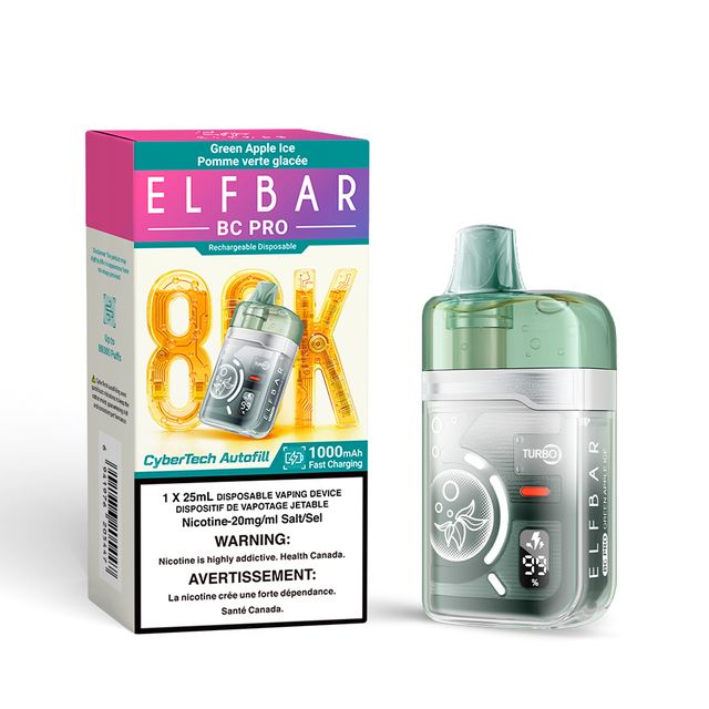 ELF BAR BC PRO DISPOSABLE - 80K - GREEN APPLE ICE