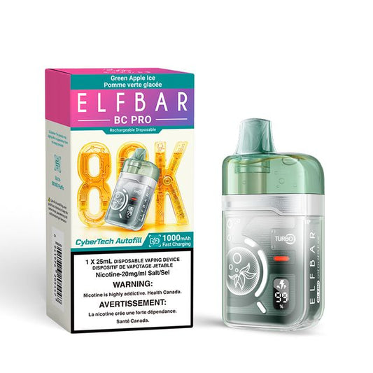 ELF BAR BC PRO DISPOSABLE - 80K - GREEN APPLE ICE